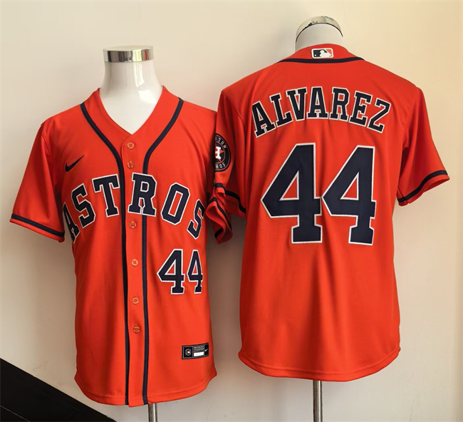 Men's Orange Houston Astros #44 Yordan Alvarez Limited Stitched Baseball Jersey